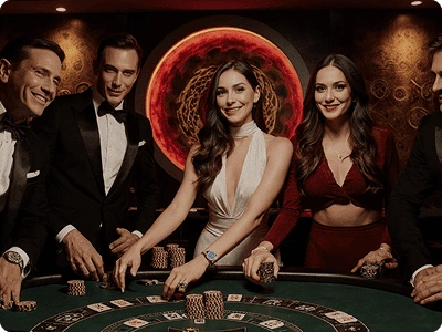 A group of casino players